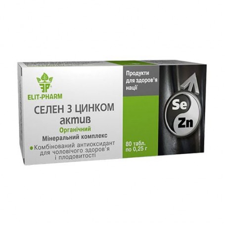 Пищевая добавка Elit-Pharm Селен с цинком актив, 80 шт