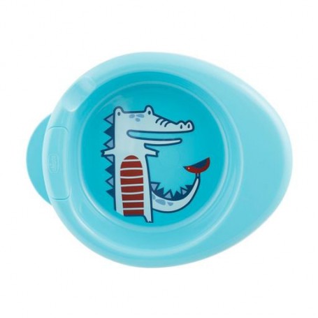 Детская термостойкая тарелка Chicco Warmy Plate от 6 месяцев, голубая (16000.20