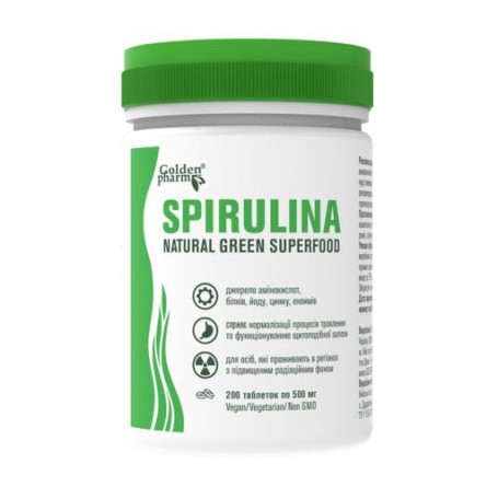 Пищевая добавка витаминный комплекс в таблетках Golden Farm Спирулина, 200 шт