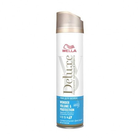 Лак для волос Wella Deluxe Wonder Volume&Protection суперсильная фиксация, 250 мл