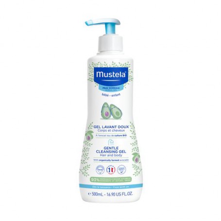 Детский нежный очищающий гель для головы и тела Mustela Bebe Gentle Cleansing Gel Hair and Body, 500 мл