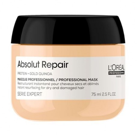 Восстанавливающая маска L'Oreal Professional Serie Expert Absolut Repair Protein + Gold Quinoa для поврежденных волос, 75 мл