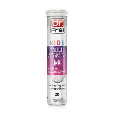 Пищевая добавка витамины шипучие Dr. Frei Kids Multivitamins, Мультивитамин + Кальций А, В, С, D3, E, PP, H, 20 шт