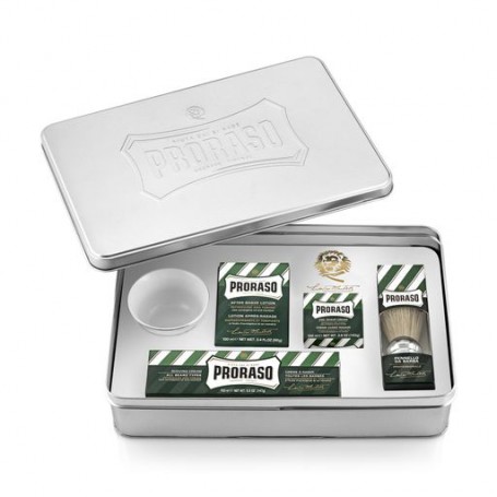 Набор для бритья мужской Proraso Classic Full Shaving Metal Box (крем до бритья, 100 мл + крем для бритья, 150 мл + крем после б