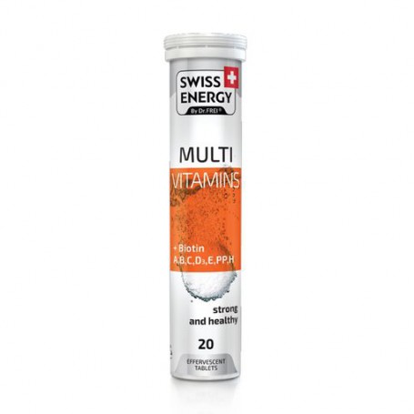 Пищевая добавка витамины шипучие Swiss Energy Multivitamin Биотин + А, В, С, D3, E, PP, H, 20 шт