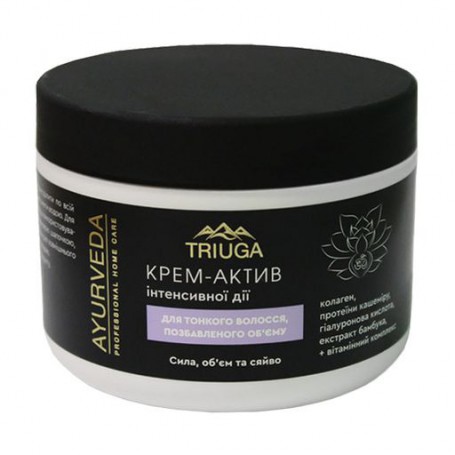 Крем-актив для тонких волос, лишенных объема Triuga Ayurveda Professional Home Care Сила, объем и сияние, 300 мл
