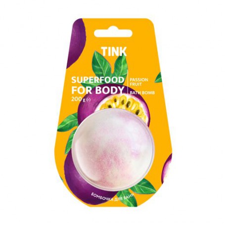 Бомбочка-гейзер для ванны Tink Superfood For Body Passion Fruit Bath Bomb Маракуйя, 200 г