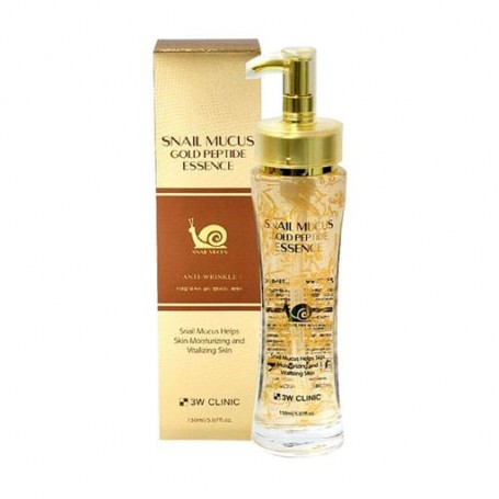 Восстанавливающая эссенция для лица 3W Clinic Snail Mucus Gold Peptide Essence с улиточным муцином и пептидами, 150 мл
