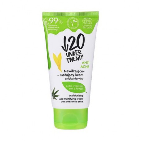 Антибактериальный ночной крем для лица Under Twenty Anti Acne Face Cream увлажняющий и матирующий, 50 мл