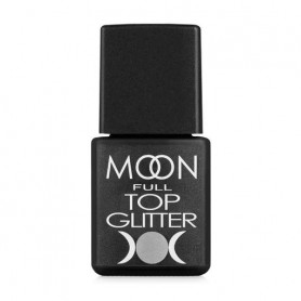 Топ для гель-лака Moon Full Top Glitter с синим глиттером, 04 Blue, 8 мл