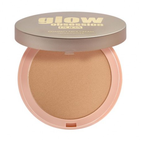 Компактный хайлайтер-крем для лица Pupa Glow Obsession Compact Face Cream Highlighter 002 Gold, 9 г