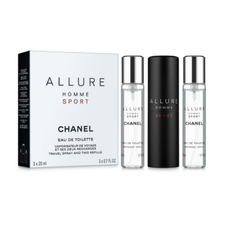 Парфюмированный набор мужской Chanel Allure Homme Sport (туалетная вода, 20 мл + сменный блок, 2*20 мл)