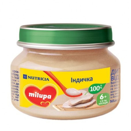 Детское мясное пюре Milupa Индейка, от 6-ти месяцев, 80 г