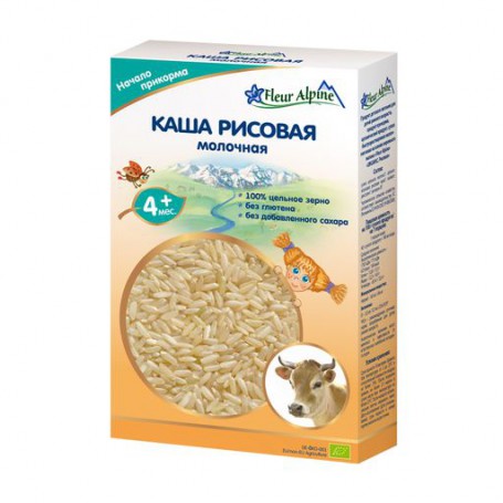 Детская молочная каша Fleur Alpine Рисовая с 4 месяцев, 200 г
