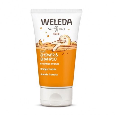 Детский шампунь-гель 2 в 1 для волос и тела Weleda Kids Shower & Shampoo Апельсин, 150 мл