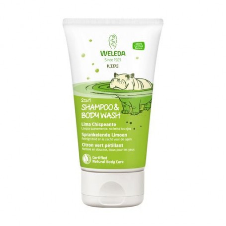 Детский шампунь-гель 2 в 1 для волос и тела Weleda Kids Shower & Shampoo Лайм, 150 мл