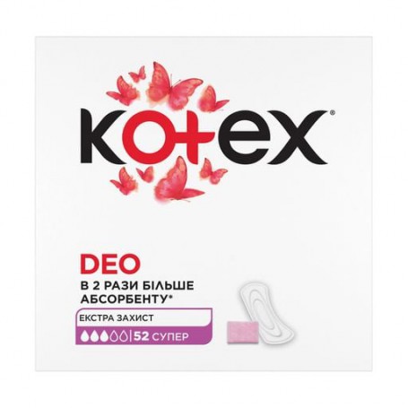 Ежедневные прокладки Kotex Deo Super, 52 шт