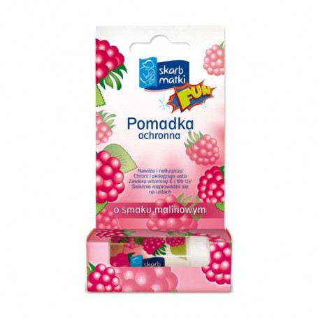 Детский бальзам для губ Skarb Matki Fun со вкусом малины, 6.5 г