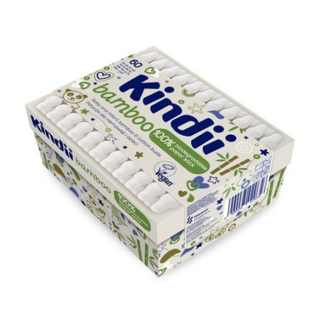 Детские ватные палочки Cleanic Kindii Bamboo Cotton Buds, 60 шт