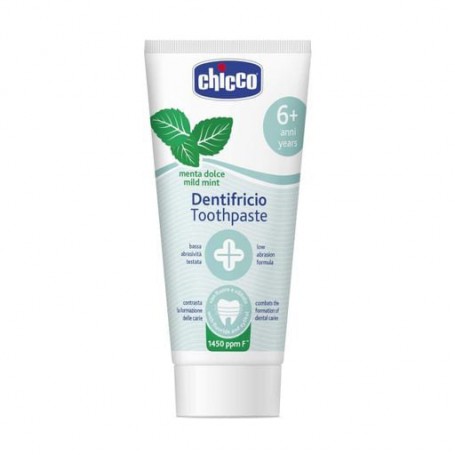Детская зубная паста Chicco Toothpaste Mild Mint Нежная мята, с фтором, от 6 лет, 50 мл
