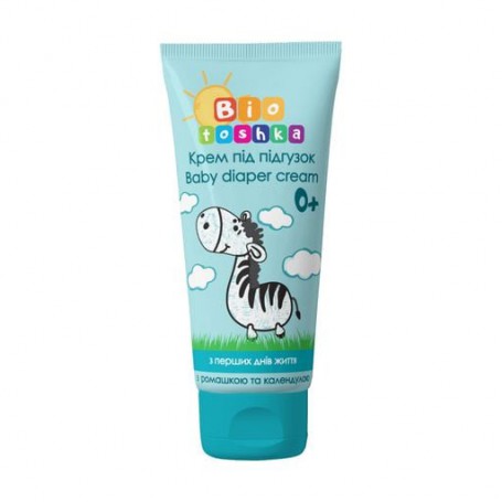 Детский крем-присыпка под подгузник Bioton Cosmetics Biotoshka Baby Diaper Cream 0+, с экстрактом ромашки и календулы, 75 мл