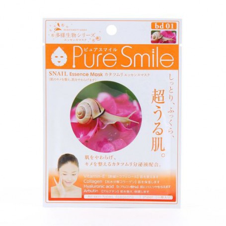 Тканевая маска для лица Pure Smile Essence Mask Snail с муцином улитки, 23 мл