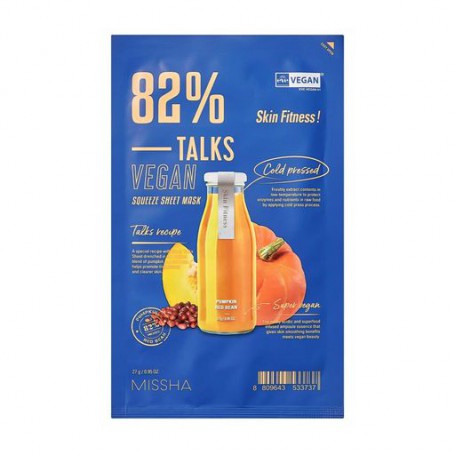 Восстанавливающая тканевая маска для лица Missha Talks Vegan Squeeze Sheet Mask Skin Fitness, 27 г