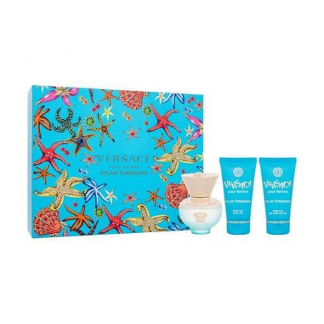 Парфюмированный набор женский Versace Dylan Turquoise Pour Femme Gift Set (туалетная вода, 50 мл + гель для тела, 50 мл + гель д
