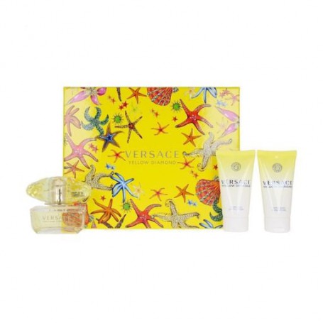 Парфюмированный набор женский Versace Yellow Diamond Gift Set (туалетная вода, 50 мл + лосьон для тела, 50 мл + гель для душа, 5