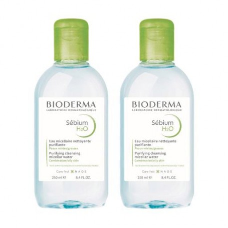 Мицеллярная вода для лица Bioderma Sebium Н2О Purifying Cleansing Micellar Water, 2*250 мл