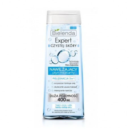 Мицеллярная жидкость Bielenda Clean Skin Expert 3 в 1 Увлажняющая, 400 мл