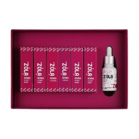 Набор для покраски бровей Zola Henna Brow Box (хна, 6*5 г + масло, 15 мл)