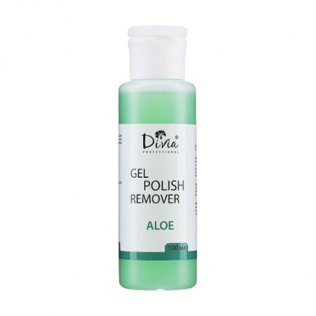 Жидкость для снятия гель-лака Divia Gel Polish Remove Aloe с экстрактом алоэ, 100 мл