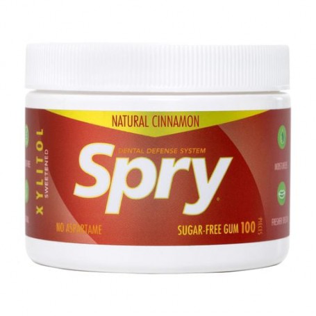 Натуральная жевательная резинка Spry Natural Cinnamon Sugar-Free Gum с корицей и ксилитом, без сахара, 100 шт