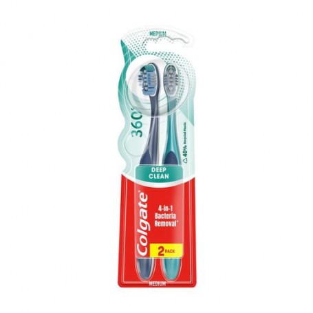 Зубная щетка Colgate 360 ​​Clean средней жесткости, 2 шт