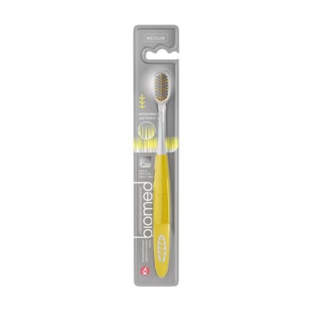 Зубная щетка Biomed Silver Medium средней жесткости, 1 шт