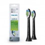 Сменные насадки для электрической зубной щетки Philips Sonicare W Optimal White HX6062/13 черные, 2 шт