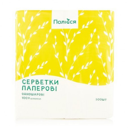 Салфетки столовые Полісся, 1-слойные, 23*24 см, 500 шт