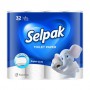 Туалетная бумага Selpak Super Soft белая, 3-слойная, 150 отрывов, 32 рулона