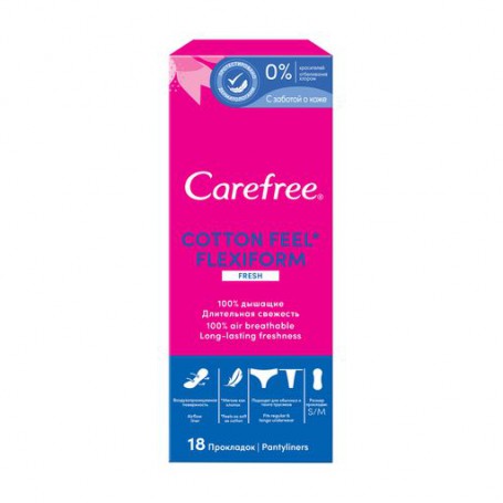 Ежедневные гигиенические прокладки Carefree Cotton Feel Flexiform Fresh, 18 шт