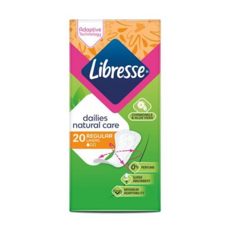 Ежедневные прокладки Libresse Dailies Natural Care Normal+ с алоэ вера и ромашкой, 20 шт