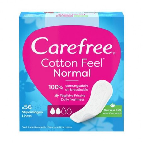 Ежедневные гигиенические прокладки Carefree Cotton Feel Normal Aloe, 56 шт