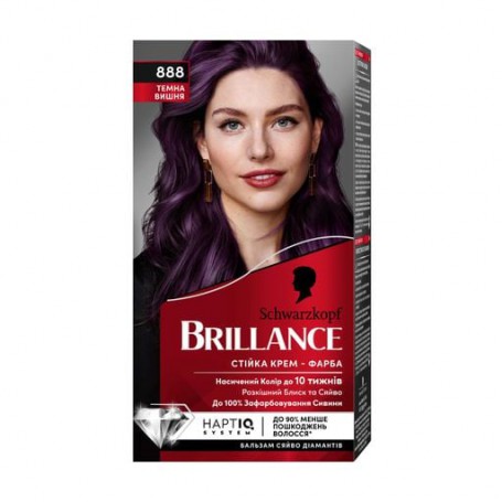Интенсивная крем-краска для волос Brillance 888 Темная вишня, 160 мл