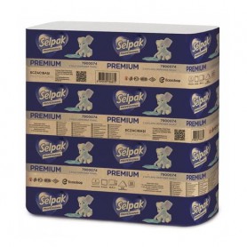 Бумажные полотенца Selpak Professional Premium целлюлозные, Z-сложение, 2-слойные, 200 листов