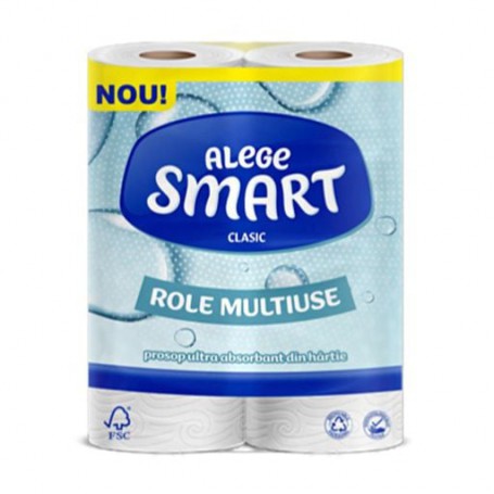 Бумажные полотенца SMART Classic 2-слойные, 50 отрывов, 2 рулона