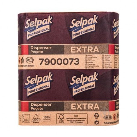 Бумажные салфетки Selpak Professional Premium для диспенсера, белые, 1-слойные, 250 листов