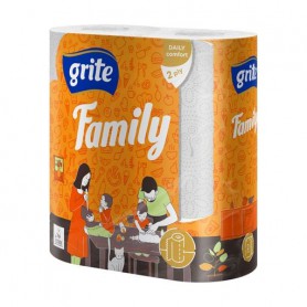 Полотенца бумажные Grite Family 2-слойные, 83 отрыва, 2 шт
