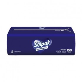 Полотенце бумажное Selpak Professional Premium целлюлозное, V-сложение, 2-х слойное, 150 шт