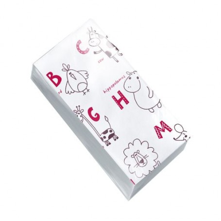 Салфетки столовые Альбатрос Алфавит, 2-слойные, 33*33, 25 шт