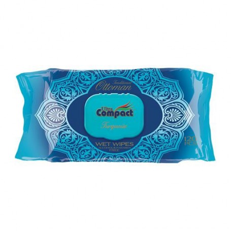 Влажные салфетки Ultra Compact Ottoman Turquoise с клапаном, 120 шт